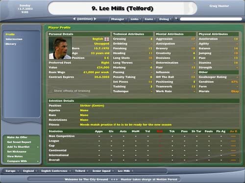OMUK - Screenshot: Football Manager 2005
